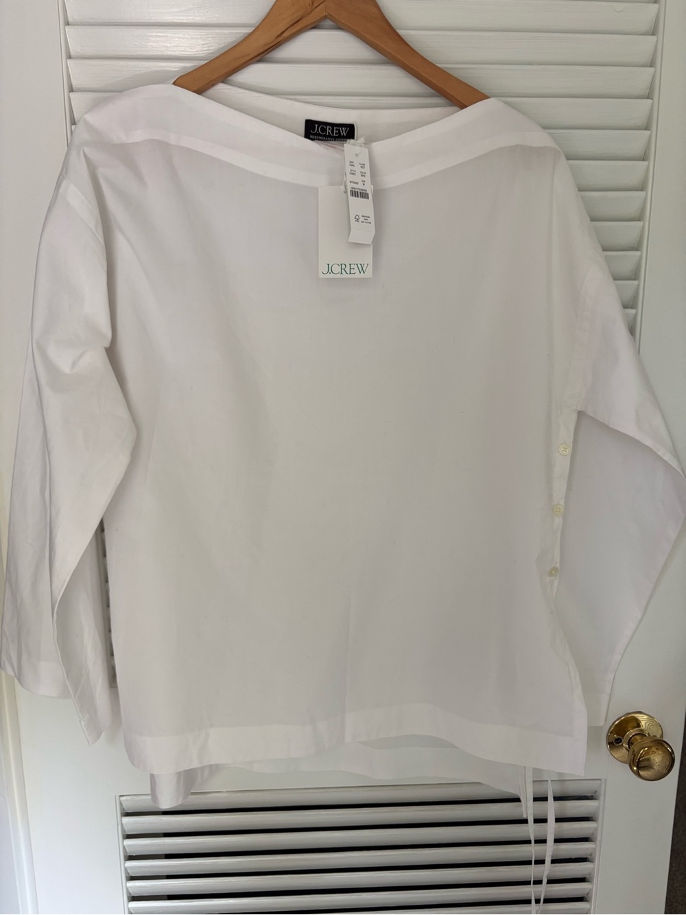 J. Crew White Button-Down Cotton Blouse